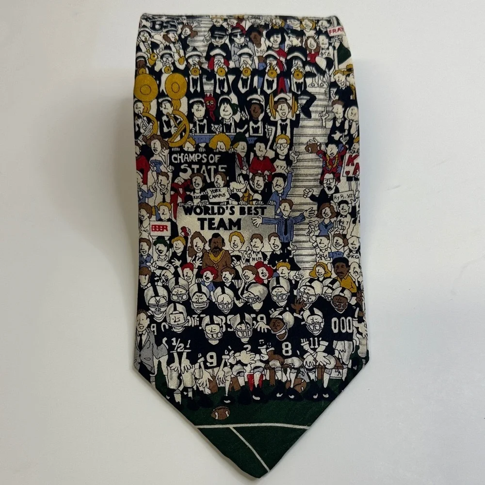 Museum Artifacts Silk Sports Team Themed Tie